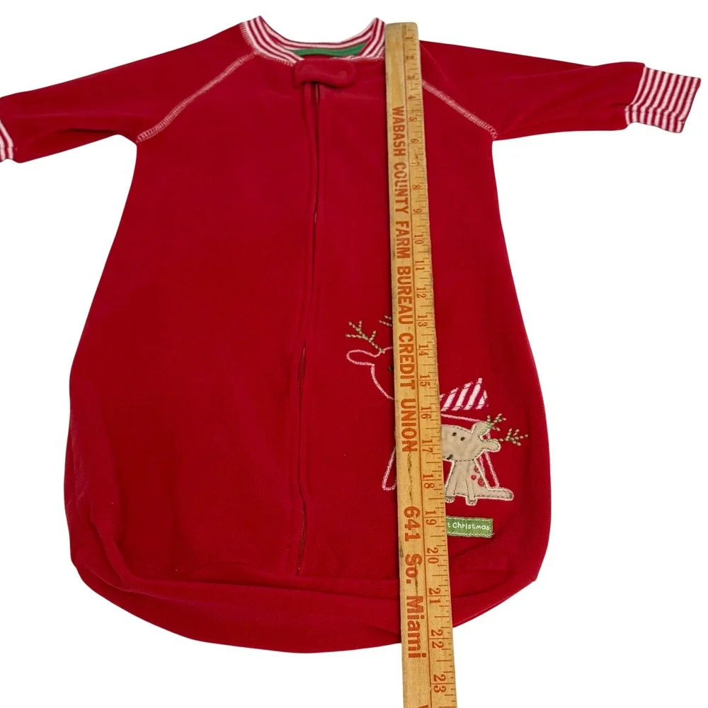 Carters Baby Red Fleece Reindeer Sleep Sack 0-9M Babys 1st Christmas Pajamas
